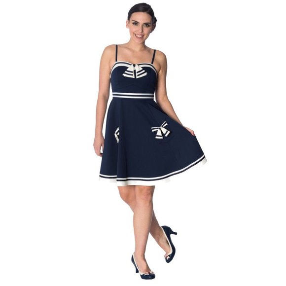 Banned Apparel Dresses & Skirts - Banned Set Sail Strappy Dress in Navy